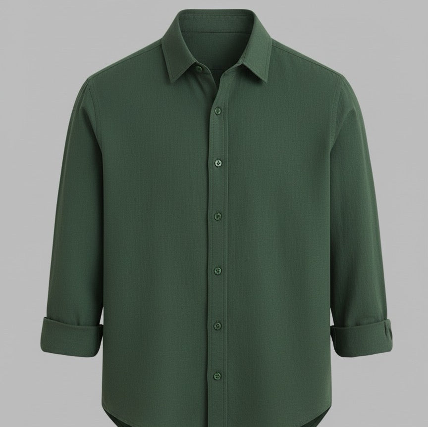 The Versatile Dark Green Button-Down Shirt